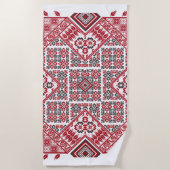 パレスチナ刺繍模様2 ビーチタオル (正面)