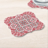 パレスチナ刺繍模様2 ペーパーコースター (アングル)