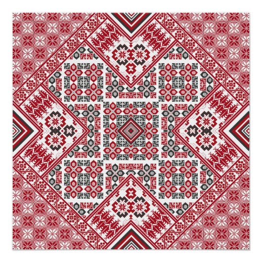 パレスチナ刺繍模様2 ポスター (正面)