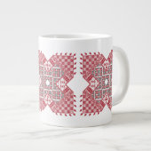 パレスチナ刺繍模様 ジャンボコーヒーマグカップ (正面右)
