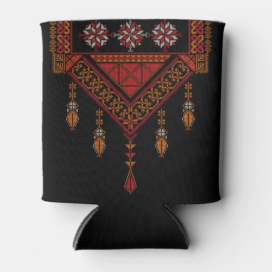 パレスチナ刺繍 |パレスティナアート 缶クーラー (正面)