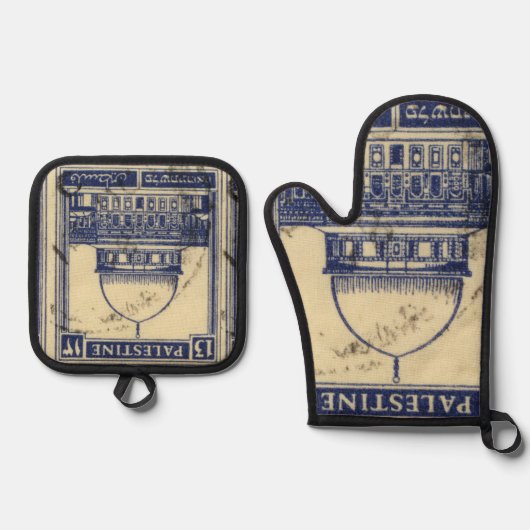 パレスチナ古代スタンプ1920_パレスチナ民俗 鍋つかみ&鍋敷きセット (正面)