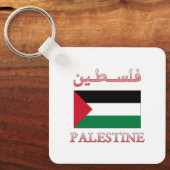 パレスチナ国旗فلسطينアラビア語・英語ワードアートコオ キーホルダー (正面)