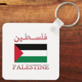 パレスチナ国旗فلسطينアラビア語・英語ワードアートコオ キーホルダー (裏面)