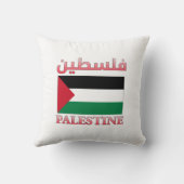 パレスチナ国旗فلسطينアラビア語・英語ワードアート クッション (裏面)