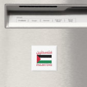 パレスチナ国旗فلسطينアラビア語・英語ワードアート マグネット (インサイチュ (食洗機))