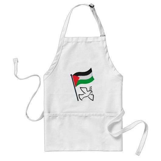 パレスチナ国旗فلسطينピース鳩 |無料パレスチナ スタンダードエプロン (正面)