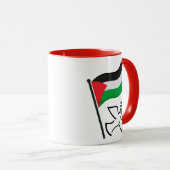 パレスチナ国旗فلسطينピース鳩 |無料パレスチナ マグカップ (正面右)