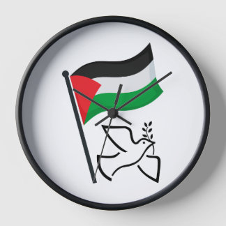 パレスチナ国旗فلسطينピース鳩 |無料パレスチナ 壁時計