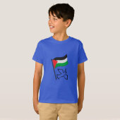 パレスチナ国旗فلسطينピース鳩 |無料パレスチナ Tシャツ (正面フル)