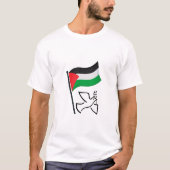 パレスチナ国旗فلسطينピース鳩 |無料パレスチナ Tシャツ (正面)