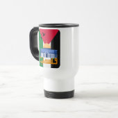 パレスチナ国旗とアラビア文字 トラベルマグ (正面左)