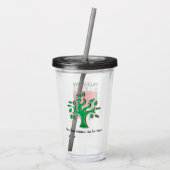 パレスチナ国旗とオリーブの木で立つ アクリルタンブラー (裏面)