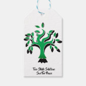 パレスチナ国旗とオリーブの木で立つ ギフトタグ (正面)