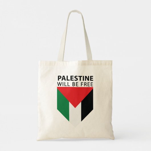 パレスチナ国旗とオリーブの木で立つ トートバッグ (裏面)