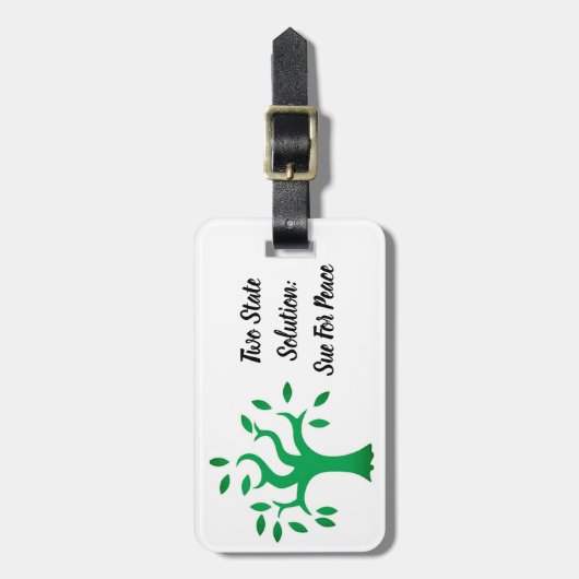 パレスチナ国旗とオリーブの木で立つ ラゲッジタグ (正面縦)