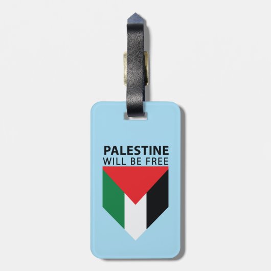 パレスチナ国旗とオリーブの木で立つ ラゲッジタグ (裏面縦)
