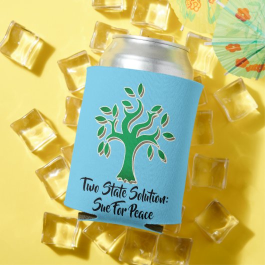 パレスチナ国旗とオリーブの木で立つ 缶クーラー (インサイチュ 夏)