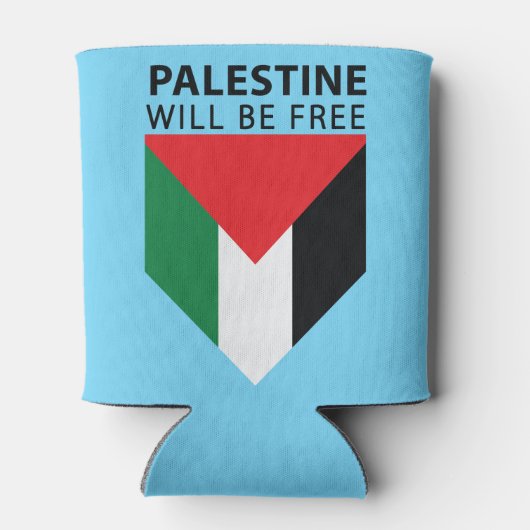 パレスチナ国旗とオリーブの木で立つ 缶クーラー (裏面)