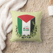 パレスチナ国旗とオリーブの枝 クッション (ブランケット)