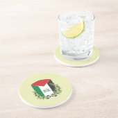 パレスチナ国旗とオリーブの枝 コースター (側面)