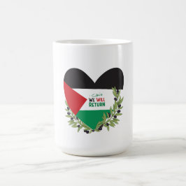 パレスチナ国旗とオリーブの枝 コーヒーマグカップ