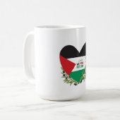 パレスチナ国旗とオリーブの枝 コーヒーマグカップ (正面左)
