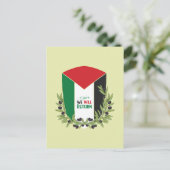 パレスチナ国旗とオリーブの枝 ポストカード (スタンド正面)