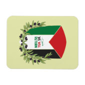 パレスチナ国旗とオリーブの枝 マグネット (横)