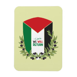 パレスチナ国旗とオリーブの枝 マグネット