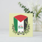 パレスチナ国旗とオリーブの枝 招待状 (スタンド正面)