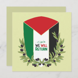 パレスチナ国旗とオリーブの枝 招待状