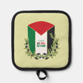 パレスチナ国旗とオリーブの枝 鍋敷き