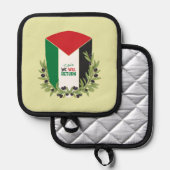 パレスチナ国旗とオリーブの枝 鍋敷き (正面/裏面)