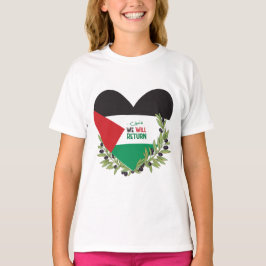 パレスチナ国旗とオリーブの枝 Tシャツ