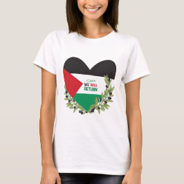 パレスチナ国旗とオリーブの枝 Tシャツ