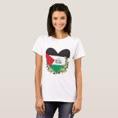 パレスチナ国旗とオリーブの枝 Tシャツ (正面フル)
