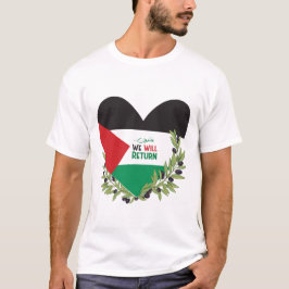 パレスチナ国旗とオリーブの枝 Tシャツ