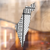 パレスチナ国旗とケフィヨンパターン付き地図 ウィンドウサイン (シート2)