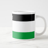 パレスチナ国旗とケフィヨンパターン付き地図 ジャンボコーヒーマグカップ (右)