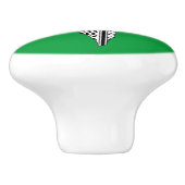 パレスチナ国旗とケフィヨンパターン付き地図 セラミックノブ (側面)