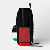 パレスチナ国旗とケフィヨンパターン付き地図 プリントバックパック (右)