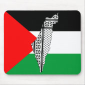 パレスチナ国旗とケフィヨンパターン付き地図 マウスパッド (正面)