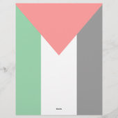 パレスチナ国旗とケフィヨンパターン付き地図 レターヘッド (裏面)