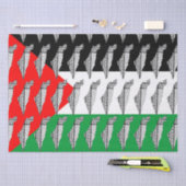パレスチナ国旗とケフィヨンパターン付き地図 薄葉紙 (クラフト)