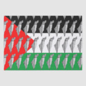 パレスチナ国旗とケフィヨンパターン付き地図 薄葉紙 (正面)