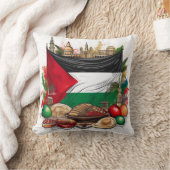 パレスチナ国旗とランドマーク クッション (ブランケット)