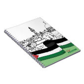 パレスチナ国旗と古い家描々国旗 ノートブック (右側)