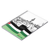 パレスチナ国旗と古い家描々国旗 ノートブック (左側)