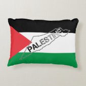 パレスチナ国旗に描かれたパレスチナの無料マップ アクセントクッション (裏面)